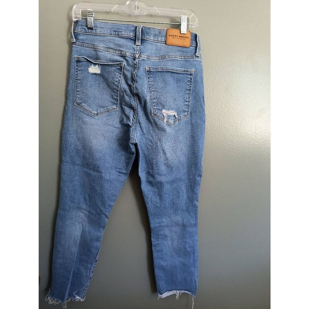 Lucky Brand High Rise Distressed Blue Jeans - Picture 3 of 11